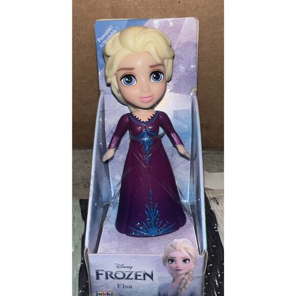 Disney Princess Elsa Purple Dress Mini 3" Posable Doll Frozen New - Picture 1 of 2